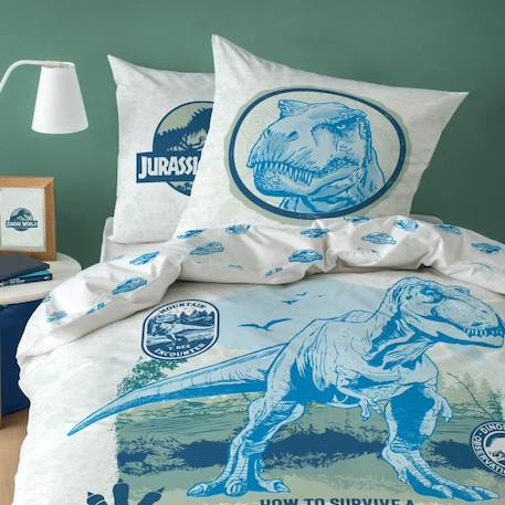 Housse de couette et taie d'oreiller 100% coton, JURASSIC WORLD ENCOUNTER. Taille : 140x200 cm BLEU 1 - vertbaudet enfant 