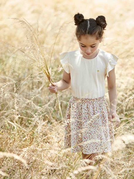 Robe effet 2 en 1 fille bleu ciel+rayé vert+vanille 8 - vertbaudet enfant 