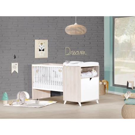 Lit Combiné 120x60 évolutif en 90x190 en bois BEIGE 5 - vertbaudet enfant 