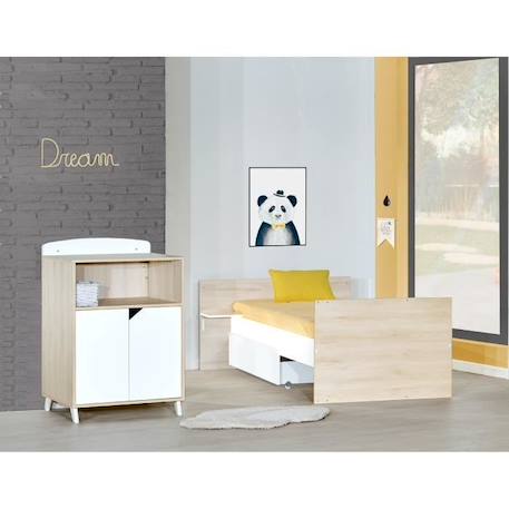 Lit Combiné 120x60 évolutif en 90x190 en bois BEIGE 6 - vertbaudet enfant 