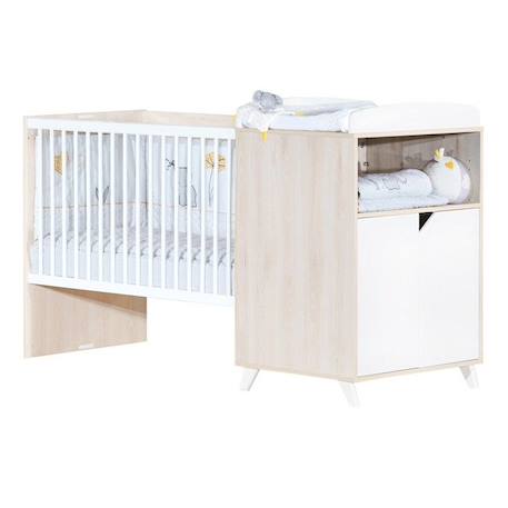 Lit Combiné 120x60 évolutif en 90x190 en bois BEIGE 1 - vertbaudet enfant 