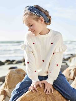 Pull manches volantées fille  - vertbaudet enfant