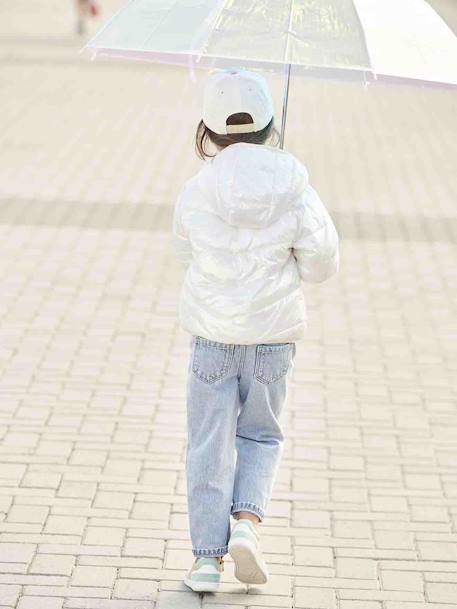 Doudoune légère effet brillant fille écru+métallisée arc-en-ciel 8 - vertbaudet enfant 