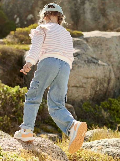 Jean cargo loose facile à enfiler fille stone 9 - vertbaudet enfant 