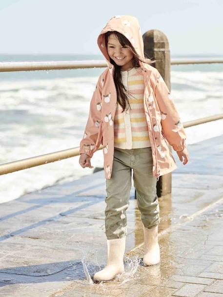 Gilet rayé fille en côtes perlée mauve+pêche 8 - vertbaudet enfant 