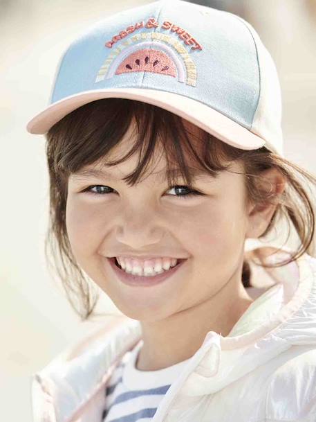 Casquette pastèque fille bleu ciel 2 - vertbaudet enfant 