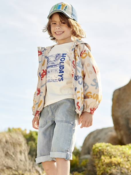 Pantacourt en denim indestructible retroussable en bermuda garçon double stone 5 - vertbaudet enfant 