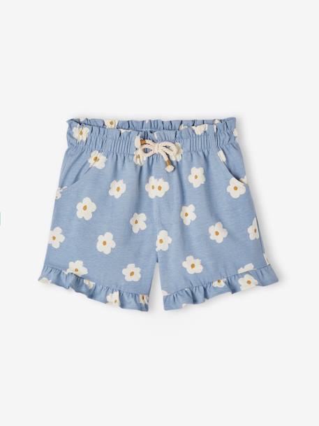 Short à volant fille bleu+écru+marine 1 - vertbaudet enfant 