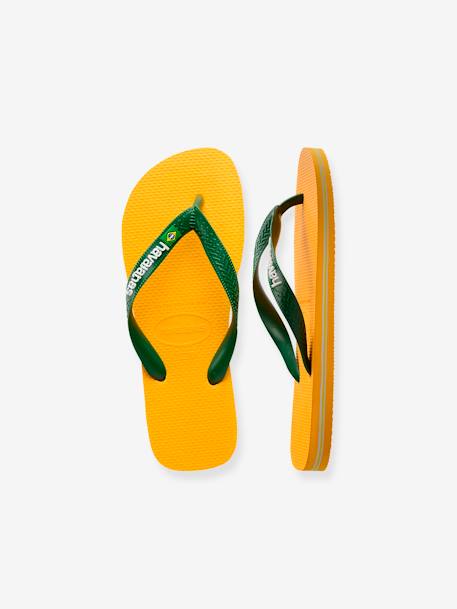 Tongs enfant Brasil Logo HAVAIANAS® jaune+pêche 6 - vertbaudet enfant 