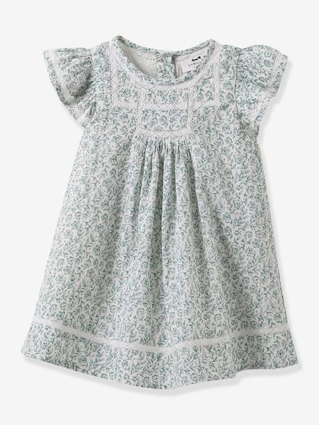 Robe imprimée herbier bébé CYRILLUS écru 1 - vertbaudet enfant 