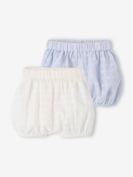 Bébé-Lot de 2 bloomers brodés naissance