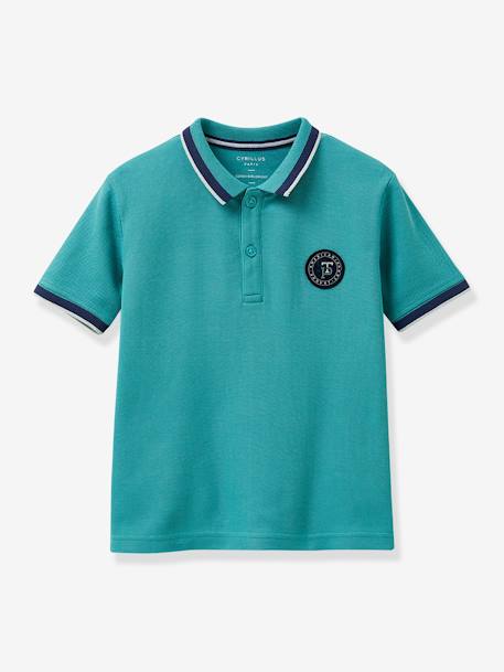 Polo garçon coton biologique Cyrillus vert émeraude 1 - vertbaudet enfant 