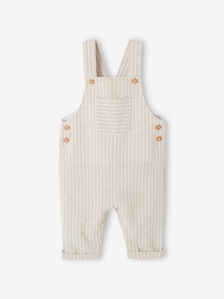 Ensemble cérémonie chemise et salopette naissance en lin et coton argile 4 - vertbaudet enfant 