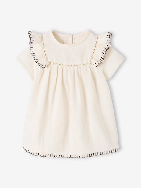 Robe en gaze de coton naissance écru 5 - vertbaudet enfant 