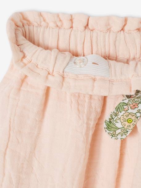 Short cérémonie en gaze de coton finitions écailles fille bleu imprimé+rose nude 8 - vertbaudet enfant 