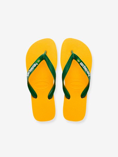 Tongs enfant Brasil Logo HAVAIANAS® jaune+pêche 4 - vertbaudet enfant 