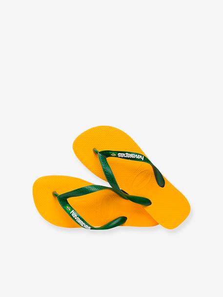 Tongs enfant Brasil Logo HAVAIANAS® jaune+pêche 5 - vertbaudet enfant 