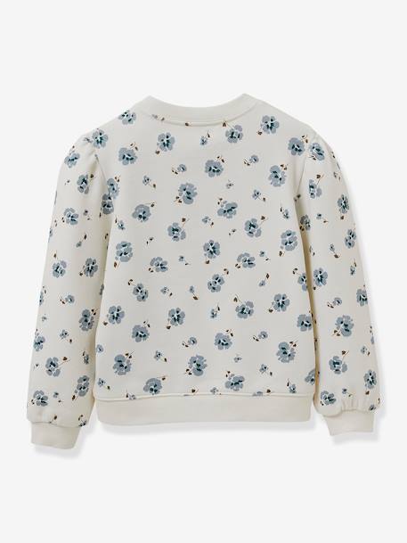 Sweat fille imprimé Pablo Piatti - coton bio CYRILLUS écru 2 - vertbaudet enfant 