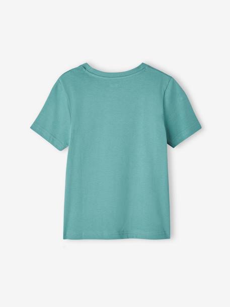 T-shirt imprimé Basics garçon manches courtes blanc+bleu nuit+bleu roi+jaune+vert sauge 15 - vertbaudet enfant 