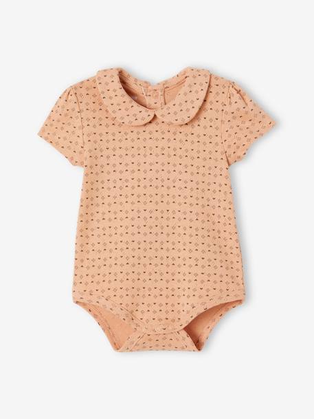 Lot de 2 bodies naissance maille pointelle en coton biologique vieux rose 2 - vertbaudet enfant 