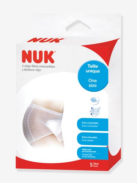 Lot de 5 slips extensibles lavables NUK en maille filet blanc 2 - vertbaudet enfant 