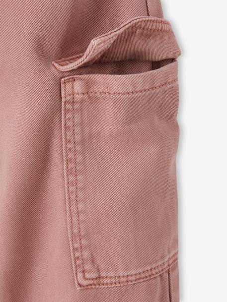 Pantalon cargo fluide fille sable+vieux rose 7 - vertbaudet enfant 