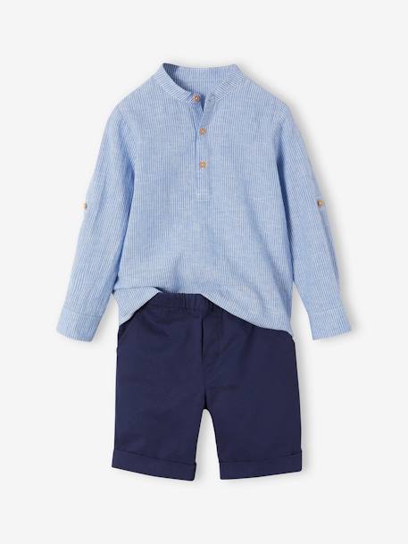 Ensemble céremonie chemise col Mao et short garçon  - vertbaudet enfant