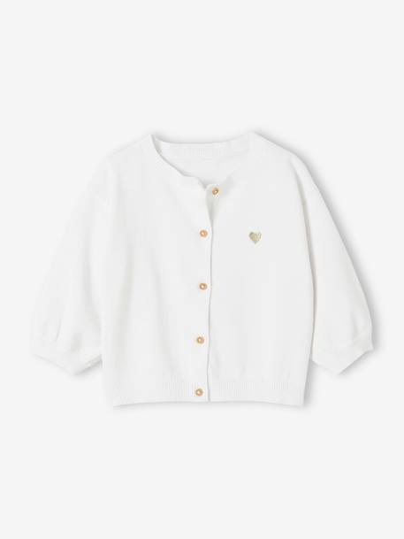 Cardigan basics en tricot bébé broderie coeur  - vertbaudet enfant