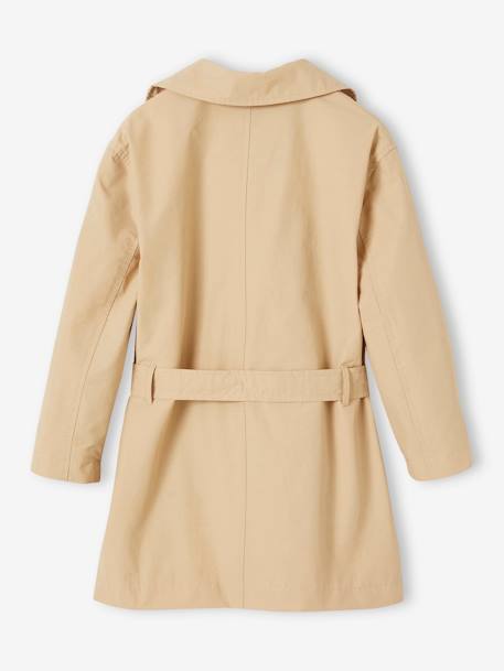 Trench fille avec capuche amovible beige+marine 4 - vertbaudet enfant 