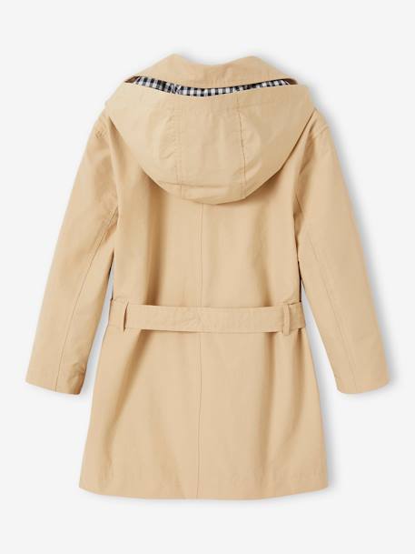 Trench fille avec capuche amovible beige+marine 3 - vertbaudet enfant 