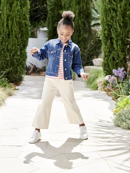 Veste en jean personnalisable fille bleu jean+stone 1 - vertbaudet enfant 