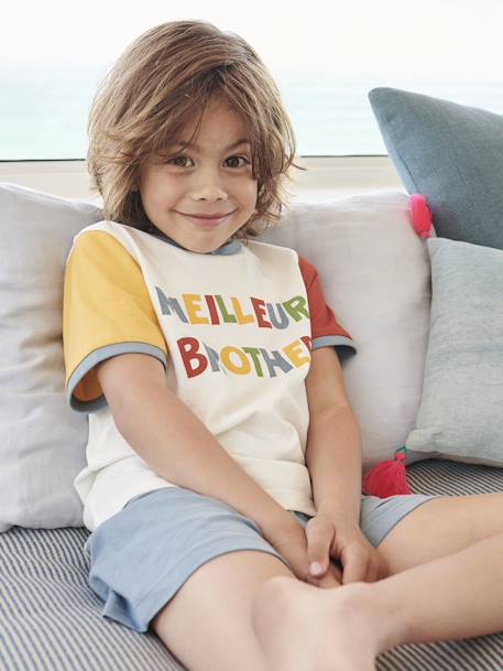 Pyjashort garçon 'Meilleur Brother' bleu ciel 1 - vertbaudet enfant 