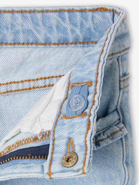 Jean droit MorphologiK fille tour de hanches Medium denim bleached+stone 3 - vertbaudet enfant 