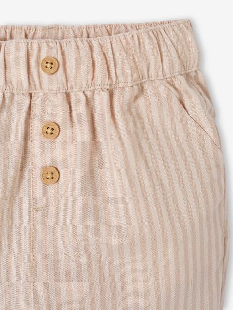 Pantalon rayé bébé taille élastiquée sable 3 - vertbaudet enfant 