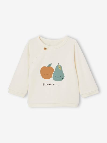 Sweat fruit ouverture devant naissance écru 1 - vertbaudet enfant 