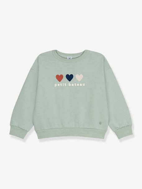 Fille-Pull, gilet, sweat-Sweat coeurs fille PETIT BATEAU