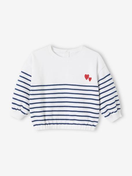 Pull marinière brodé bébé rayé marine 1 - vertbaudet enfant 