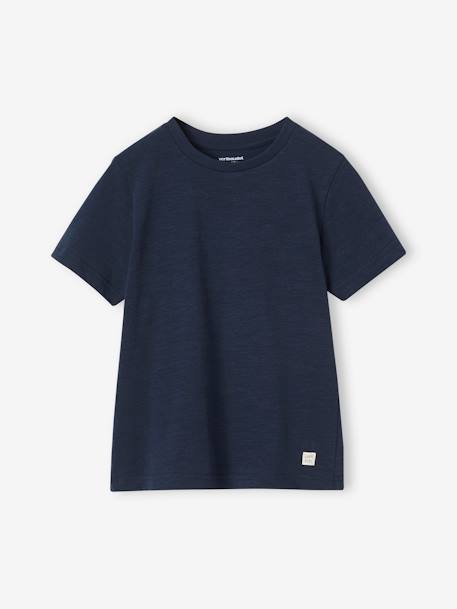 T-shirt Basics personnalisable garçon manches courtes blanc+BLEU+bordeaux+mandarine+marine+sauge+turquoise 27 - vertbaudet enfant 