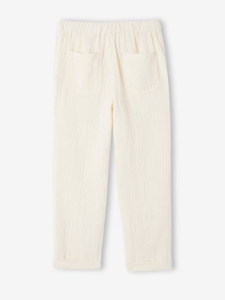 Pantalon mixte en gaze de coton bio enfant écru 3 - vertbaudet enfant 