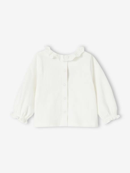 T-shirt col en broderie anglaise naissance écru 4 - vertbaudet enfant 