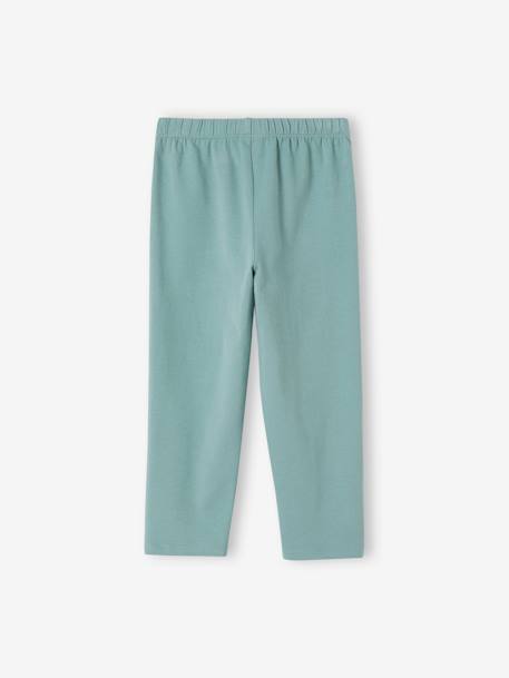 Lot de 2 leggings Basics fille mi-mollets gris chiné + noir+mauve+vert émeraude 15 - vertbaudet enfant 