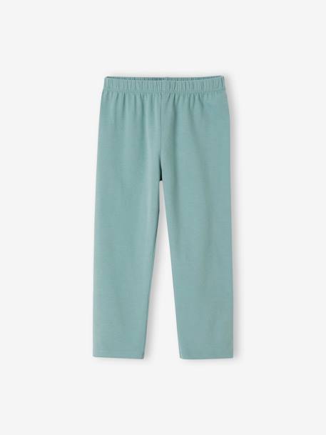 Lot de 2 leggings Basics fille mi-mollets gris chiné + noir+mauve+vert émeraude 13 - vertbaudet enfant 