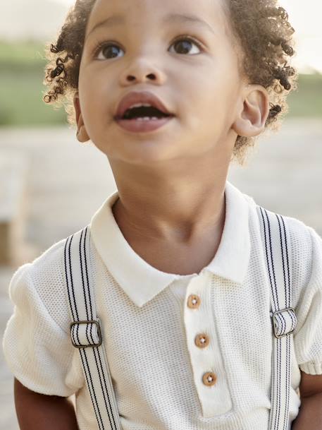 Polo en tricot bébé écru 2 - vertbaudet enfant 