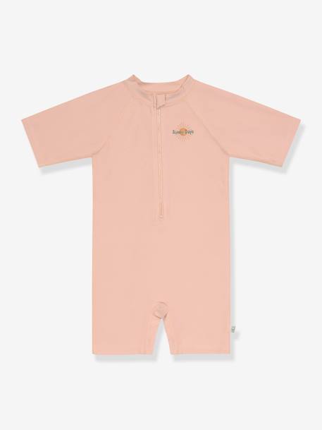 Combinaison enfant anti-UV  LÄSSIG manches courtes rayé blanc+rose nude 4 - vertbaudet enfant 