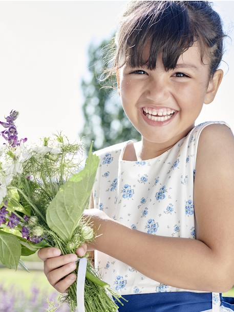 Robe de cérémonie motifs fleurs fille bleu imprimé+écru+rose imprimé 7 - vertbaudet enfant 