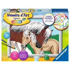 Kit complet de Peinture au numéro - Numéro d'art petit - Jument et son poulain - Ravensburger  - vertbaudet enfant