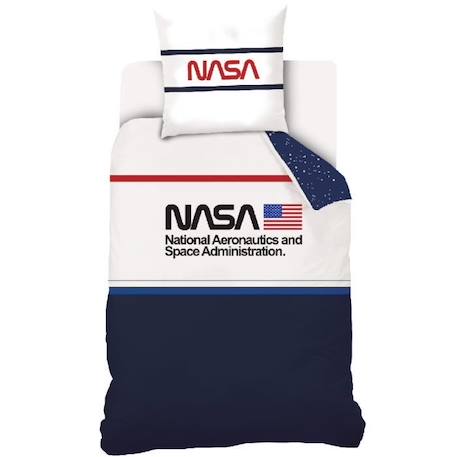 NASA - Housse de Couette 140x200cm + 1 Taie d'Oreiller 63x63 cm - 100% Coton - Marine BEIGE 1 - vertbaudet enfant 