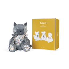 Jouet en peluche - KALOO - Maman Loup Louise - Fourrure et coton - Taille 35 cm - Gris  - vertbaudet enfant