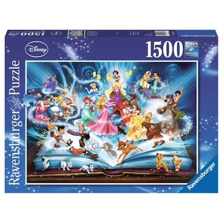 Puzzle DISNEY CLASSIQUE Le livre magique des contes - Ravensburger - 1500 pièces - Dessins animés et BD VERT 2 - vertbaudet enfant 