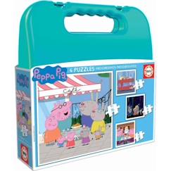 Jouet-Jeux éducatifs-Puzzle Progressif Peppa Pig - Malette de 4 puzzles - 12 à 25 pièces - Educa